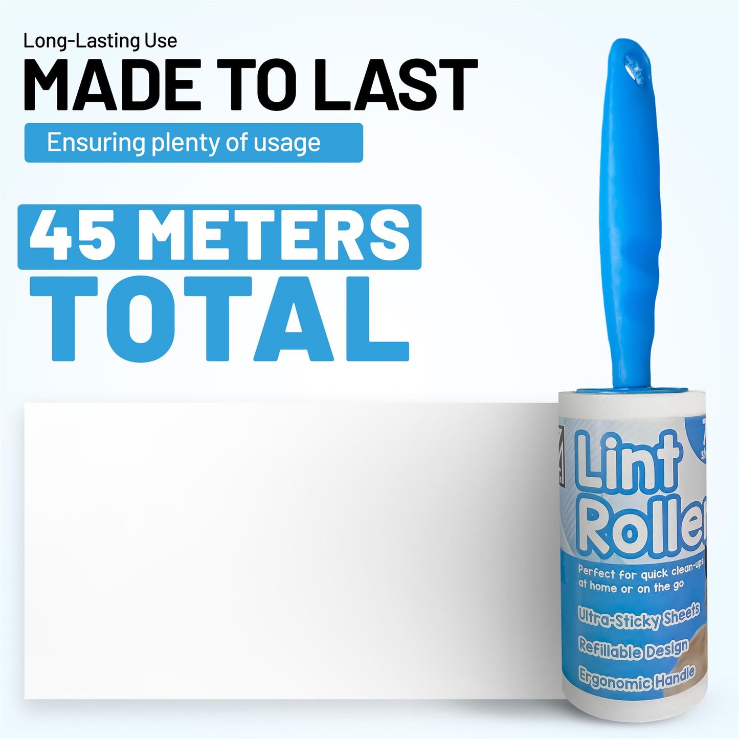 2 x Lint Roller + 4 Sticky replacement Heads Easily and quickly removes animal hairs, dust and fluff from garments, furniture and car seats