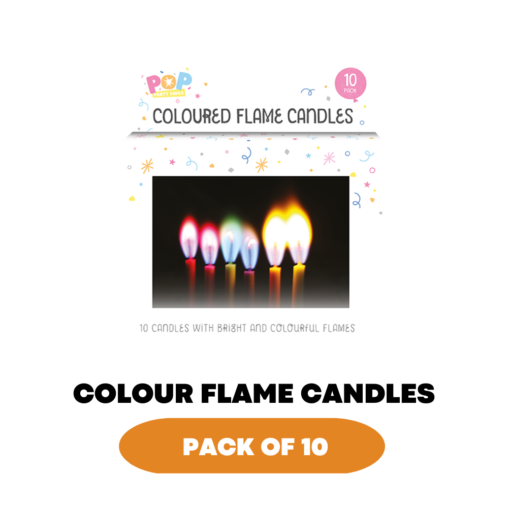 10x Colour Flame Candles Kids Adult Birthday Candle Party Cake Topper Decoration - ZYBUX