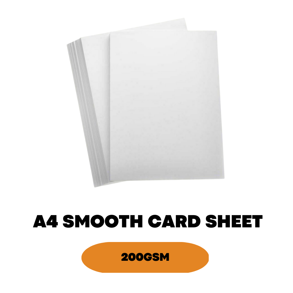 15x A4 Smooth Card Sheets 200gsm Snow White Paper Craft Hobby Printer Cardmaking - ZYBUX