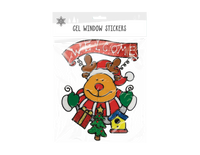 Christmas Window Gel Stickers Santa Sticker Art Snowman Reindeer Xmas Decoration - ZYBUX