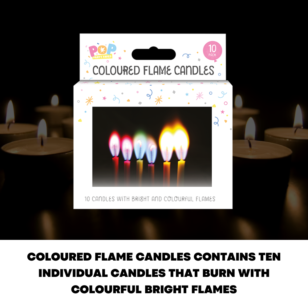 10x Colour Flame Candles Kids Adult Birthday Candle Party Cake Topper Decoration - ZYBUX