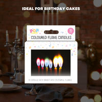 10x Colour Flame Candles Kids Adult Birthday Candle Party Cake Topper Decoration - ZYBUX