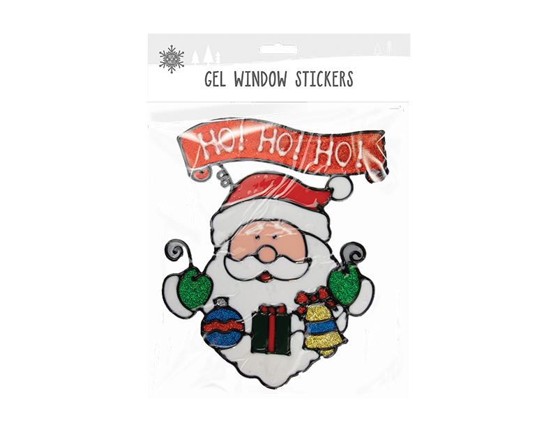 Christmas Window Gel Stickers Santa Sticker Art Snowman Reindeer Xmas Decoration - ZYBUX