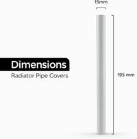 8 White Radiator Pipe Covers 19.5cm Sleeves Shrouds Snap Around Pipes
