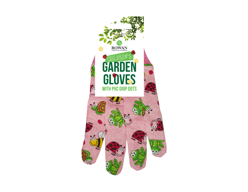 Kids Girls Boys Gardening Gloves Children's Outdoor Activity Non Slip PVC Dots