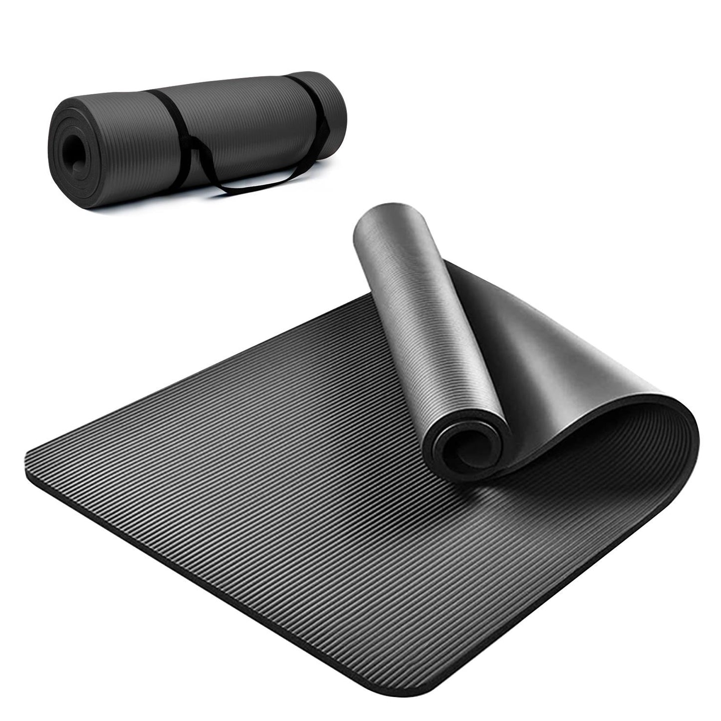 ZYBUX - Yoga Mat Non Slip - | Exercise Mat, Foldable Mats with Carrying Strap - Women and Men Fitness Mats | 1cm thick | 183cmx61cm