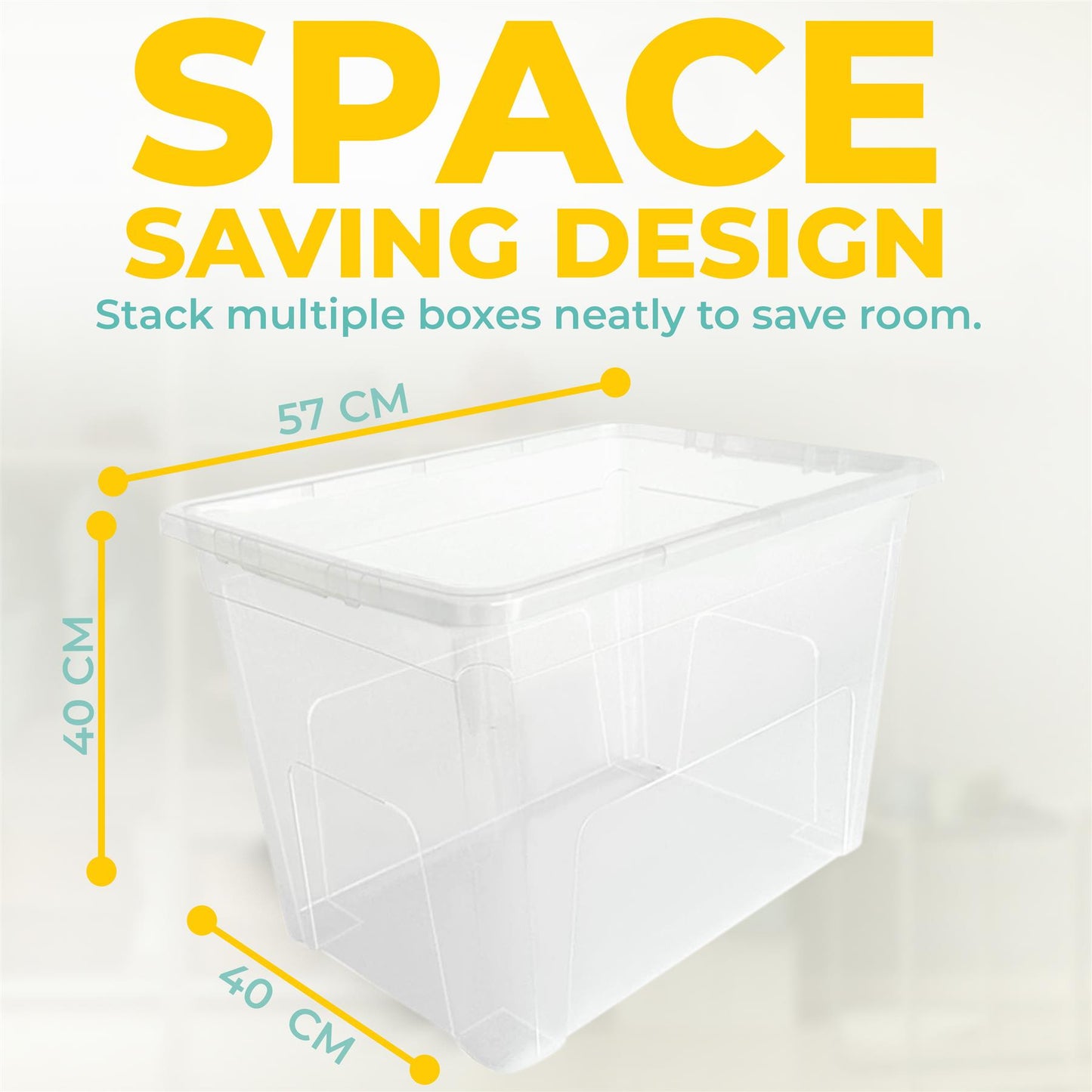 Plastic Storage Boxes with Lids – Clear Black Small Medium Large Stackable Plastic Containers | Ideal for Craft, Shoes, Toys, Office, and Kitchen Organiser | Durable, BPA Free Storage Bin (SET of 3)