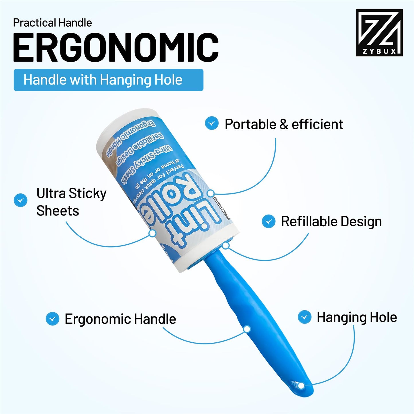 2 x Lint Roller + 4 Sticky replacement Heads Easily and quickly removes animal hairs, dust and fluff from garments, furniture and car seats