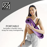 ZYBUX - Yoga Mat Non Slip - | Exercise Mat, Foldable Mats with Carrying Strap - Women and Men Fitness Mats | 1cm thick | 183cmx61cm