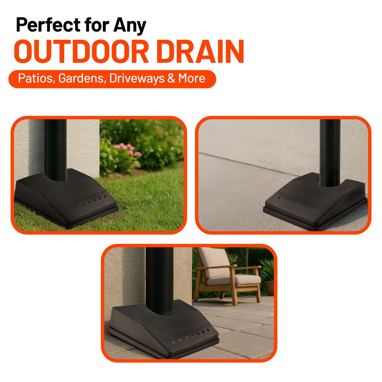 Outdoor Garden Drain Cover for Leaves Outside Black Plastic Gutter Grid Anti Leaf Blockage Guard Stopper for Garden Grates Easy Leaf Free Drainage