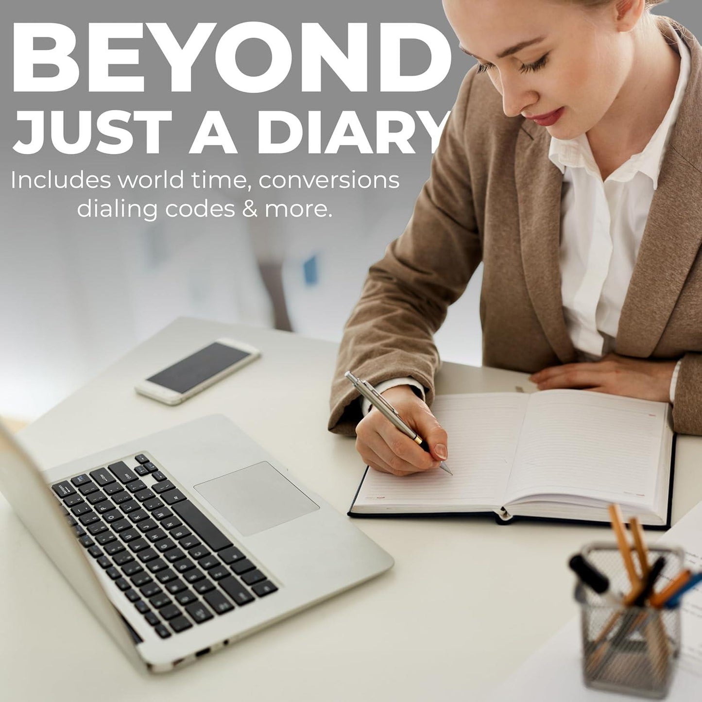 ZYBUX - 2026 Diary A4/A5 Page a Day Diary Hardback Case bound Back Cover School Office