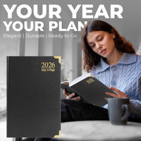 ZYBUX - 2026 Diary A4/A5 Page a Day Diary Hardback Case bound Back Cover School Office