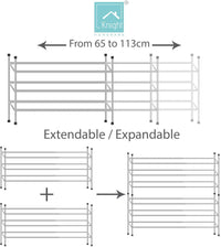 Chrome 3 Tier Shoe Rack Stackable & Extendable Expandable Organiser Shoes Tidy