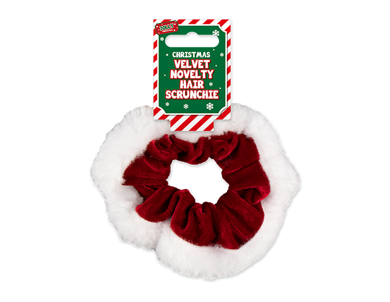 CHRISTMAS SCRUNCHIE Scrunchies Ladies Girls Hair Bobble Elastic Soft Velvet UK