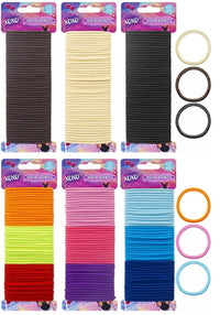 48 THICK Hair Bands Elastics Bobbles Girls Kids School Ponies Ties UK Quality