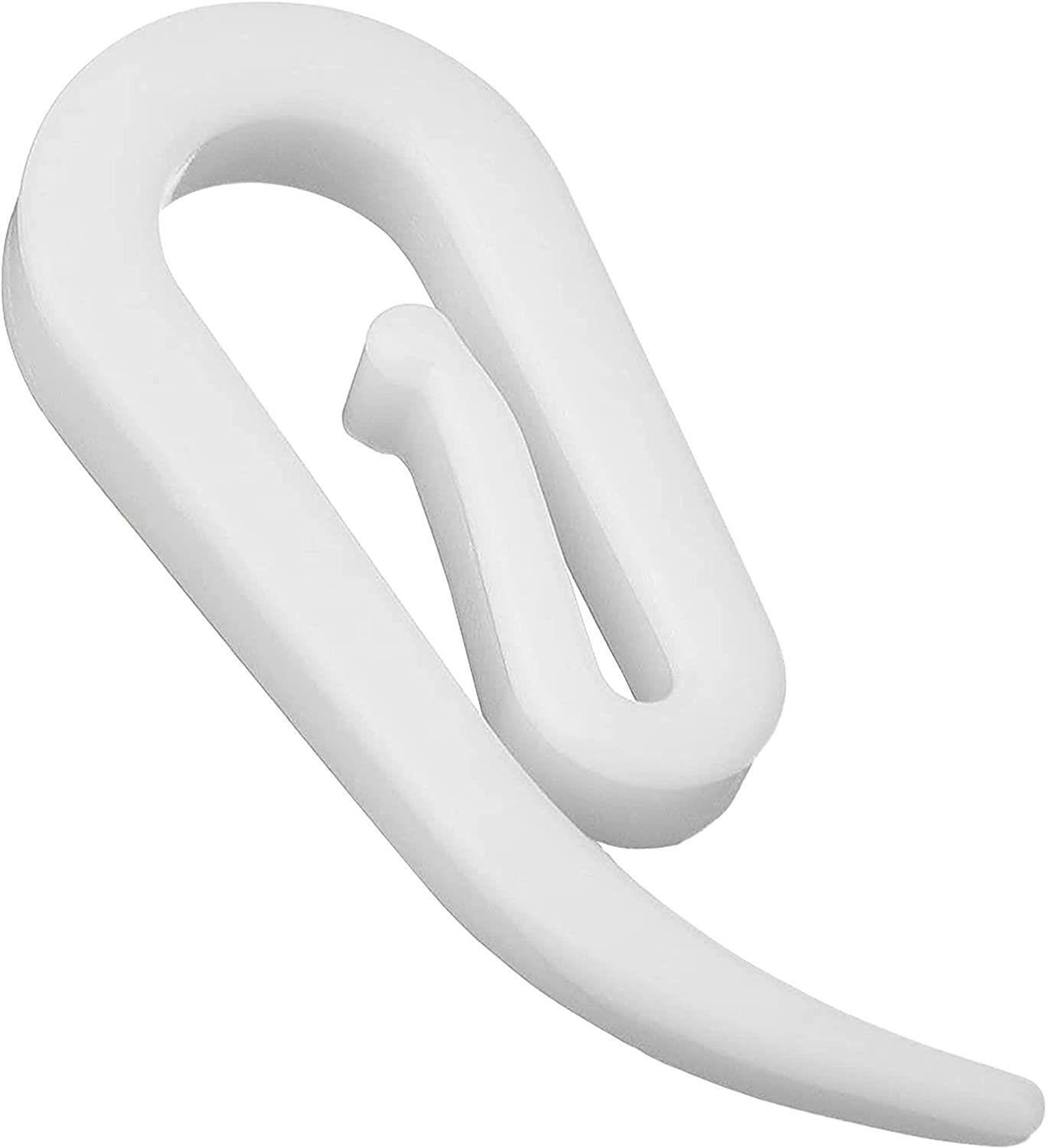 200x Curtain Hooks For Ring Header Tape White Plastic Nylon Hook Drapery Window