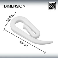 200x Curtain Hooks For Ring Header Tape White Plastic Nylon Hook Drapery Window