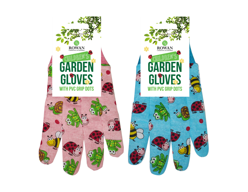 Kids Girls Boys Gardening Gloves Children's Outdoor Activity Non Slip PVC Dots