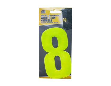 Wheelie Bin House Numbers Adhesive Wheely Stickers Reflective Sticky Numbers - ZYBUX