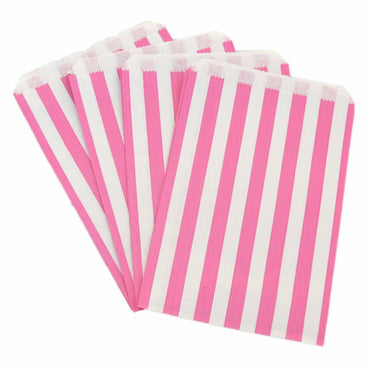 50 STRIPED CANDY PAPER BAGS FOR SWEET FAVOUR BUFFET WEDDING GIFT 7"x9" - 5"x7" - ZYBUX