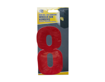 Wheelie Bin House Numbers Adhesive Wheely Stickers Reflective Sticky Numbers - ZYBUX