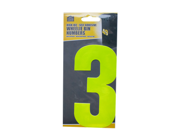 Wheelie Bin House Numbers Adhesive Wheely Stickers Reflective Sticky Numbers - ZYBUX