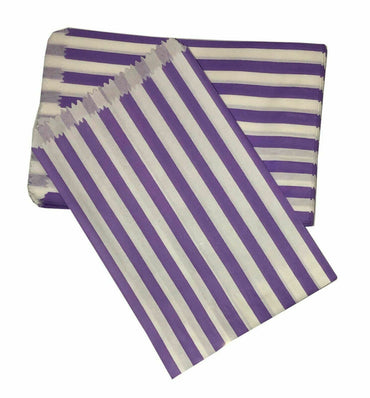 50 STRIPED CANDY PAPER BAGS FOR SWEET FAVOUR BUFFET WEDDING GIFT 7"x9" - 5"x7" - ZYBUX