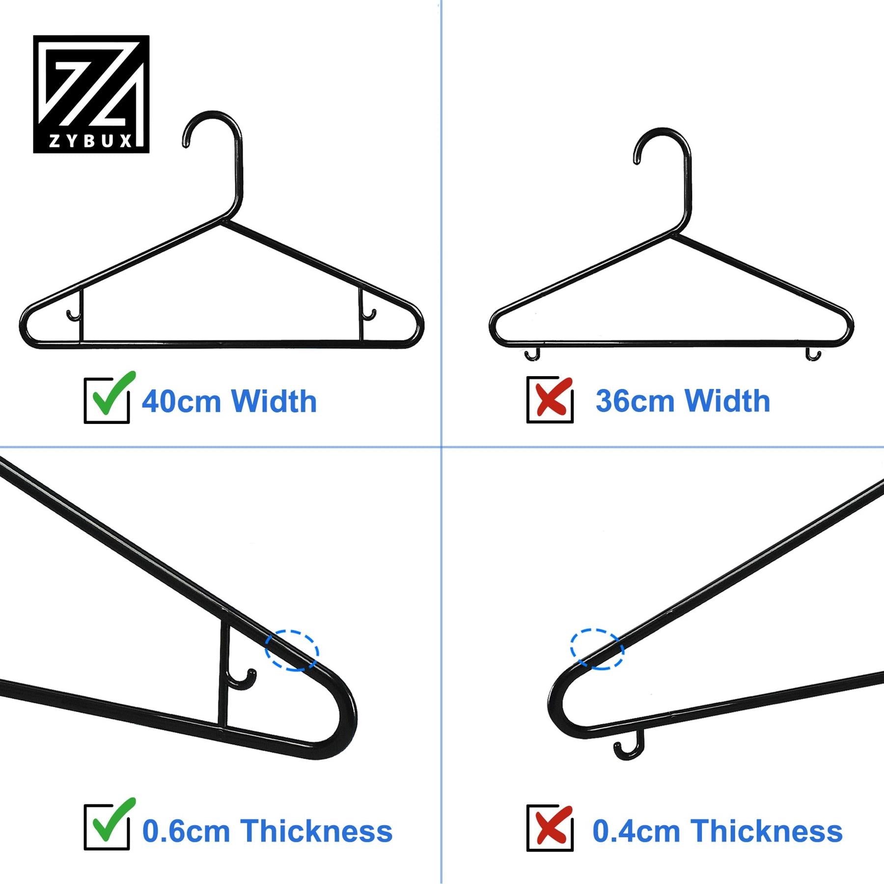 Extra Wide Trouser Bar Hangers - 40cm