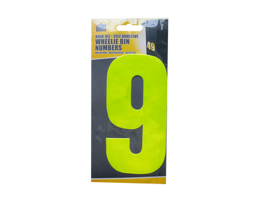 Wheelie Bin House Numbers Adhesive Wheely Stickers Reflective Sticky Numbers - ZYBUX